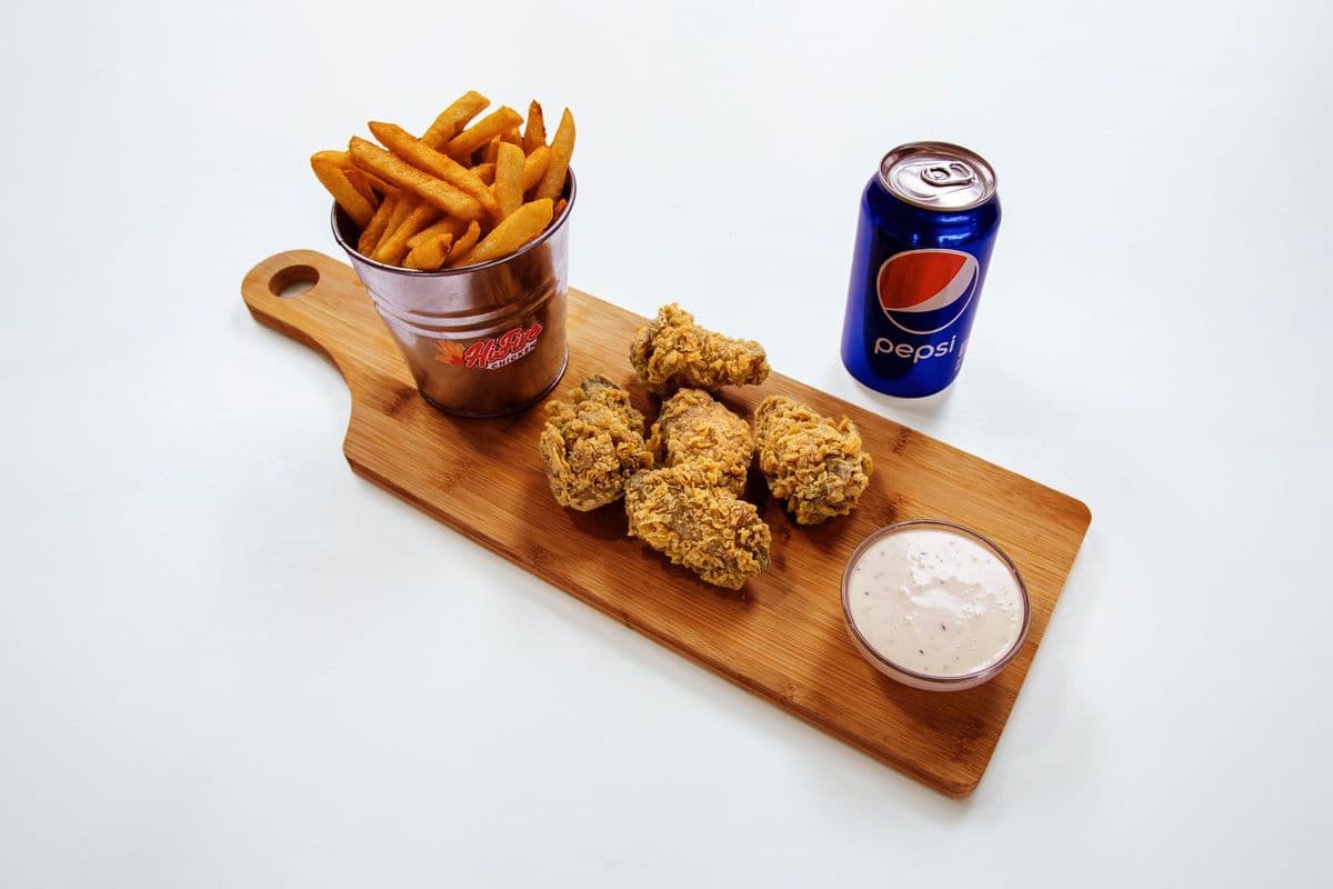 5 Pcs Fried Wings Meal (1188 Cal)