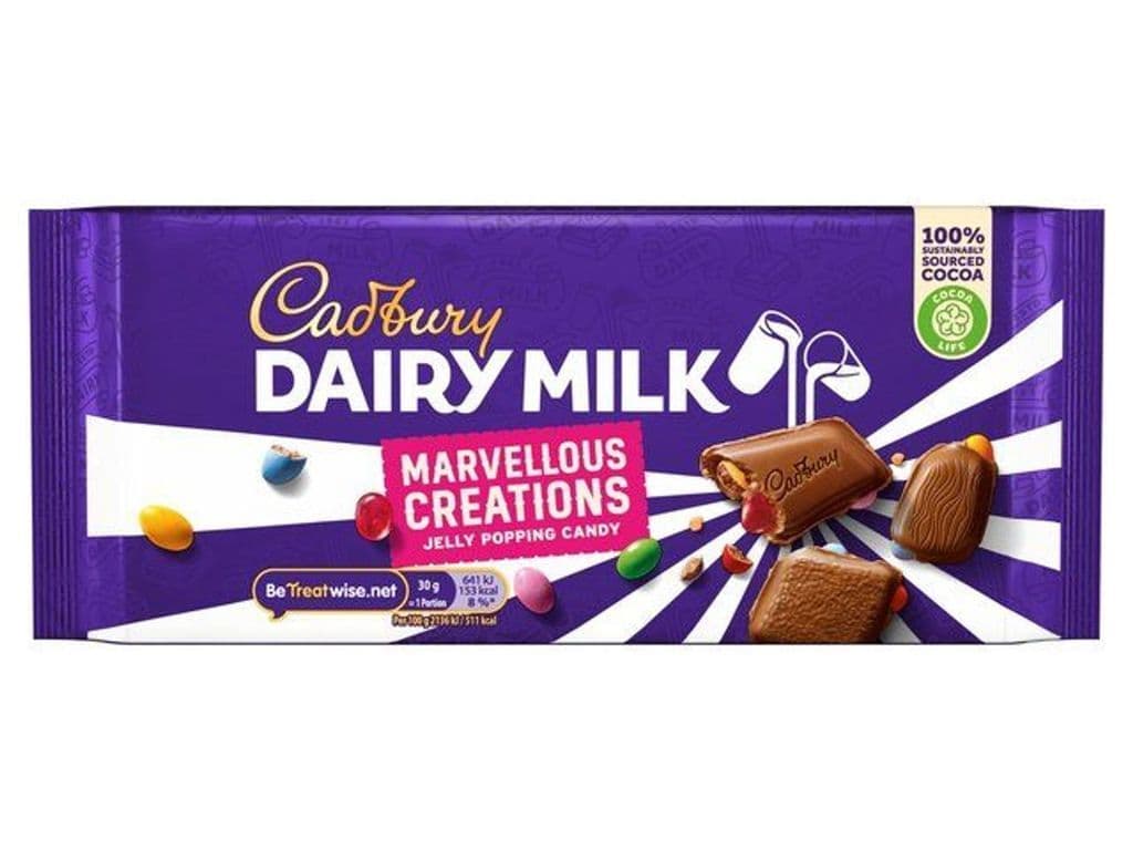 Cadbury Dairy Milk Marvellous Creations Milk Chocolate Block with Popping Candy UK 180g