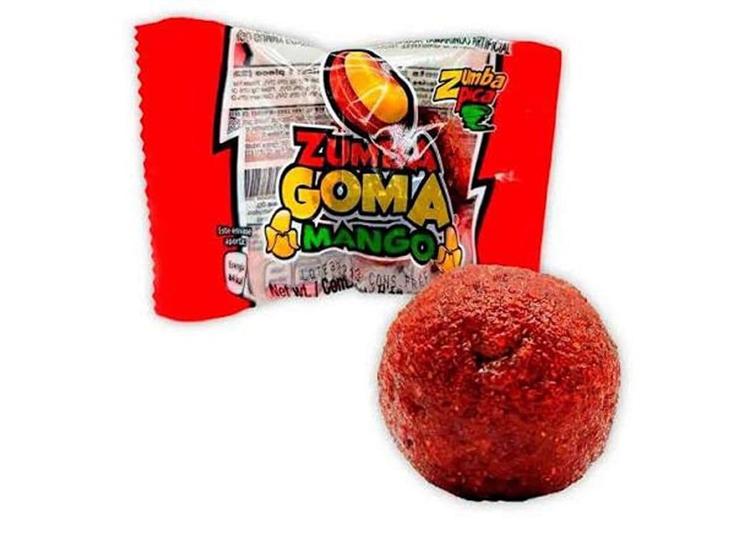 Zumba Goma Mango Sweet, Salty and Spicy Chili Gummy Ball Mexican Candy 22g