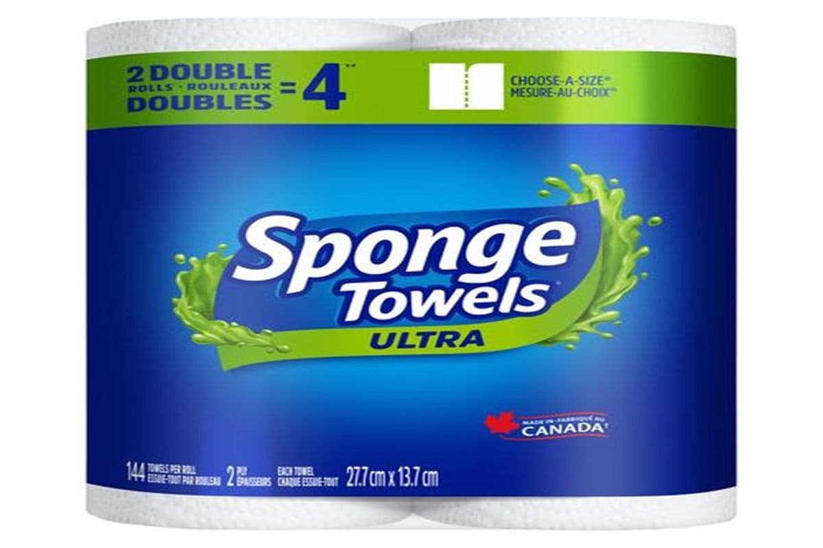 Sponge Towels Ultra Paper Towel Two-Ply Two Double Rolls x 144 Sheets