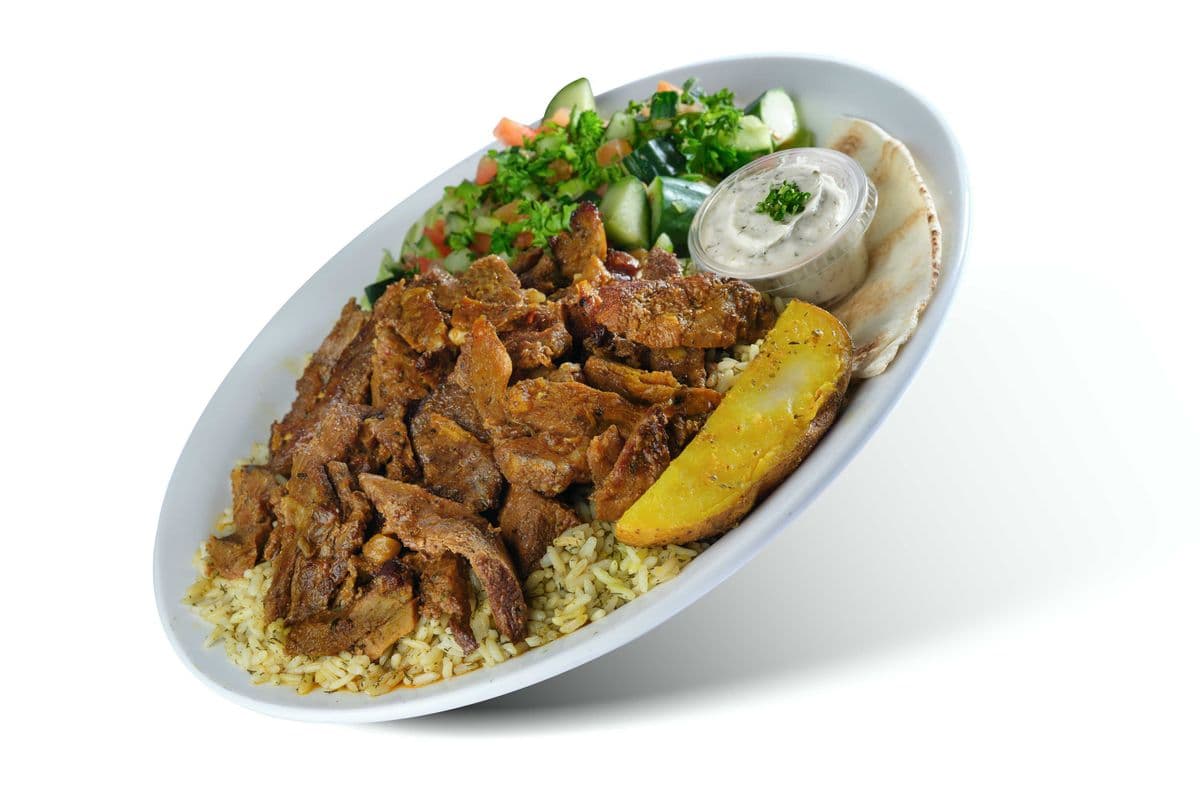 beef and lamb shawarma plate