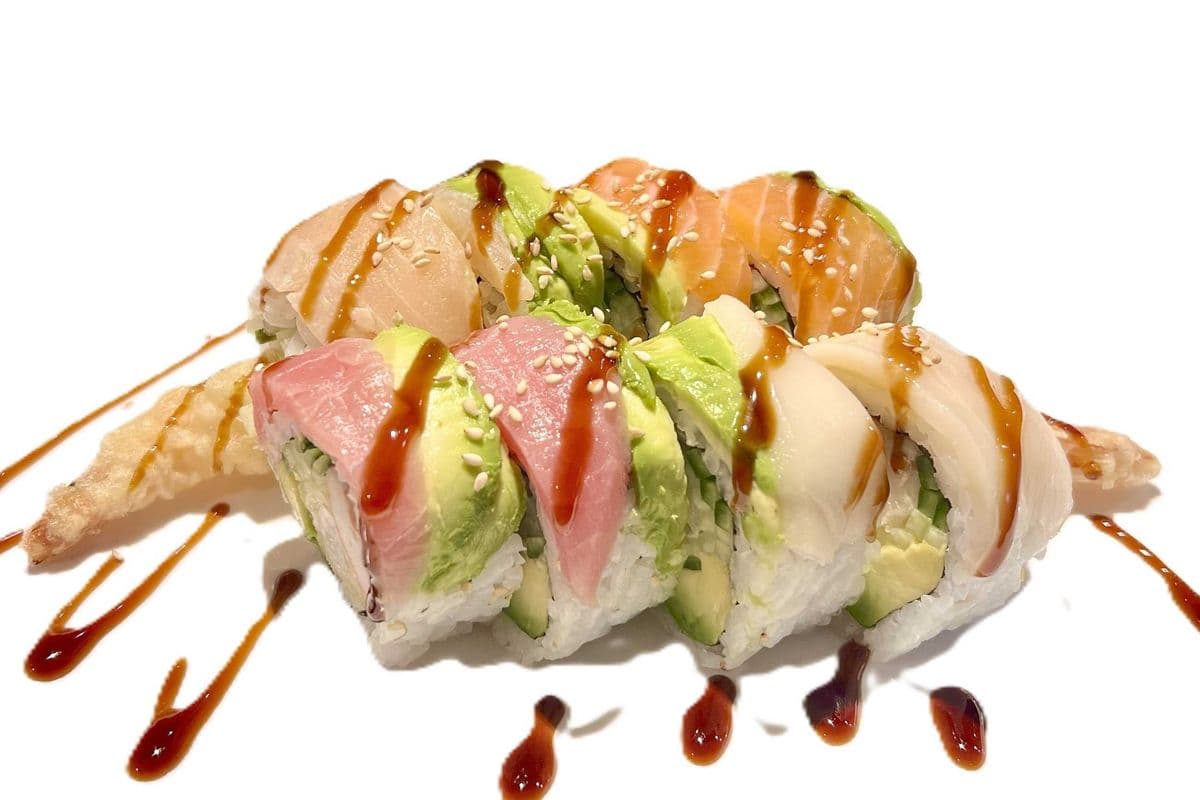 Rainbow Dragon Roll (Assorted Fish on top)