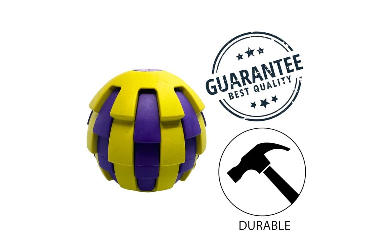 BuD'z - Rubber Astro With Treat Hole Dog Toy - Yellow