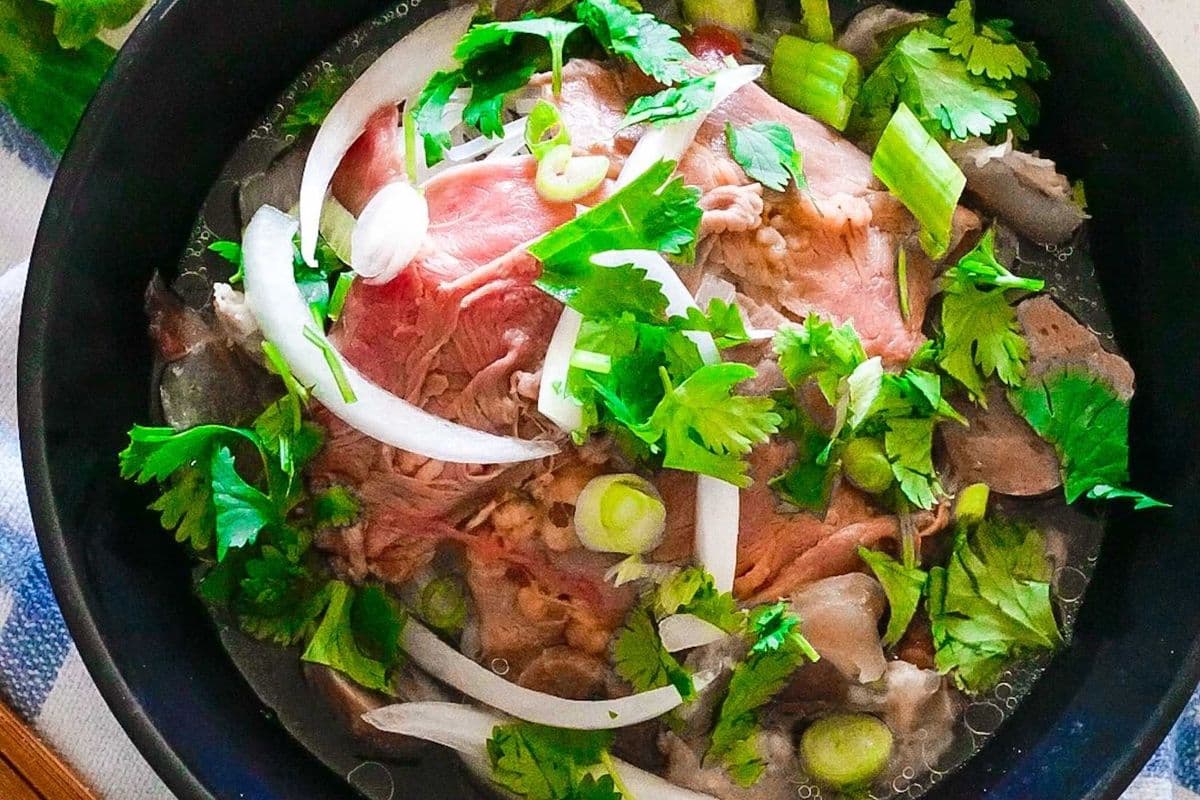 Rare Beef Steak Noodle Soup