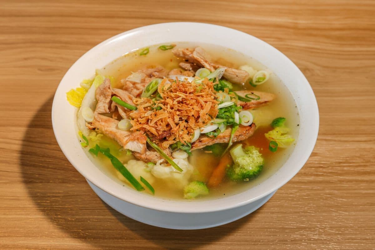 43. Grilled Lemongrass Chicken, Pork, and Vegetable Noodle Soup