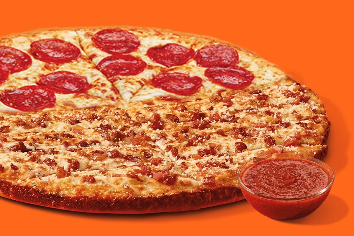 Pepperoni Slices-N-Bacon Stix with Crazy Sauce