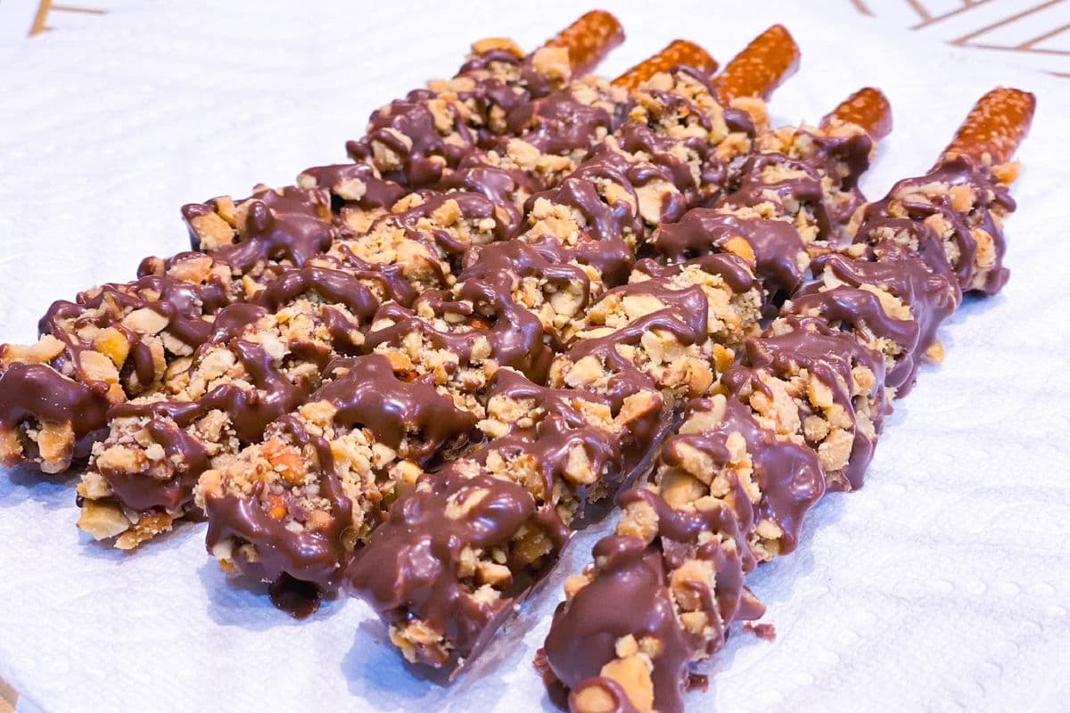 Chocolate Covered Pretzels with Peanuts