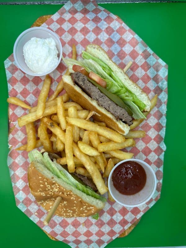 Kids Menu Burger and Fries