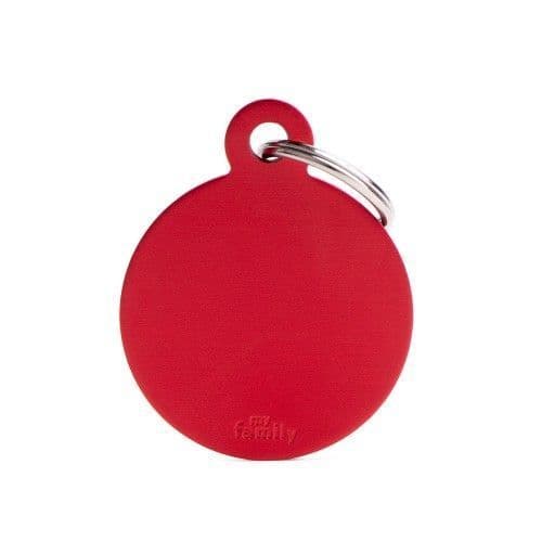 MyFamily Red Round Aluminum Engraved Tag