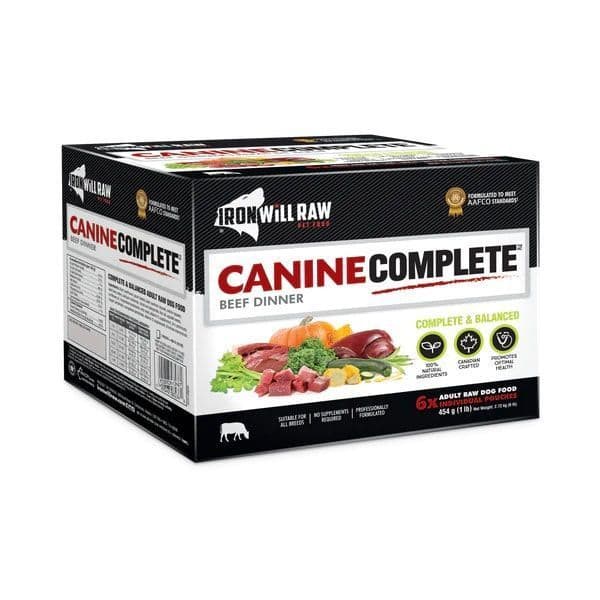 Iron Will Raw Beef Canine Complete Dinner 6 x 1 lb