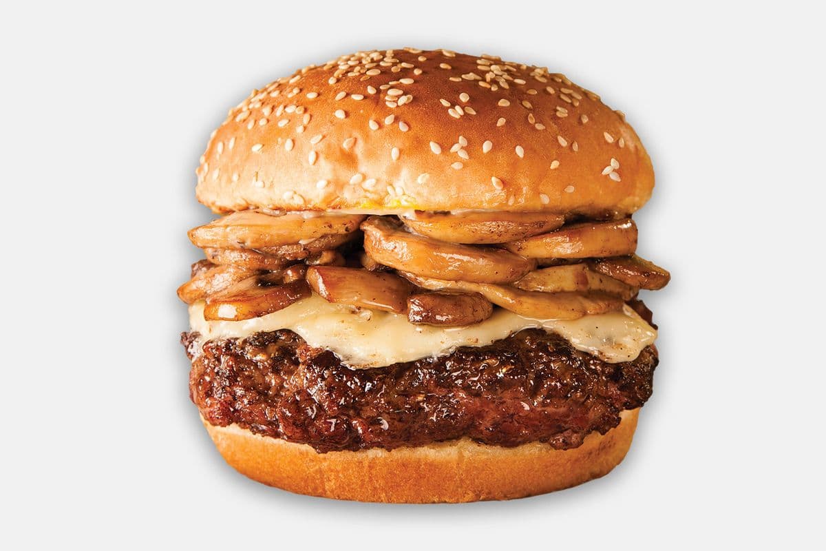 VEGGIE MUSHROOM SWISS BURGER