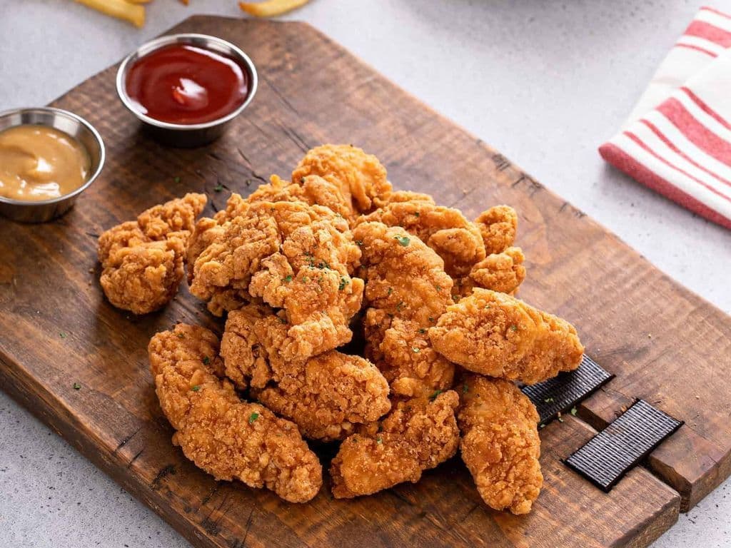 Chicken Breast Tenders (10pcs) with Plum Sauce and French Fries