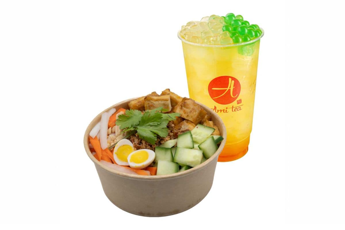 Golden Tofu Veggies Farm Harvest Sticky Rice Bowl Value Combo Meal