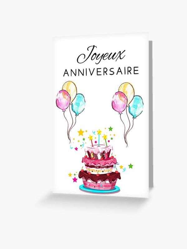 Carte avec Envelope Joyeux Anniversaire / French Card Happy Birthday with envelope