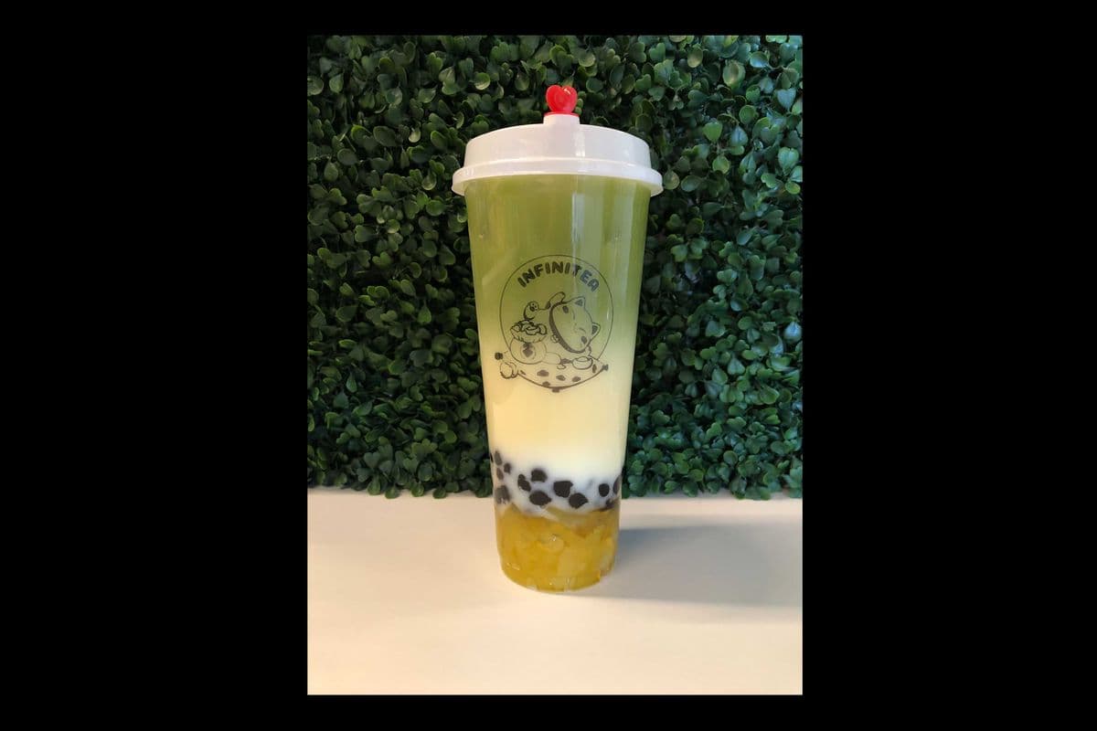 31. Matcha Mango Boba with Mango Jelly (23 oz)