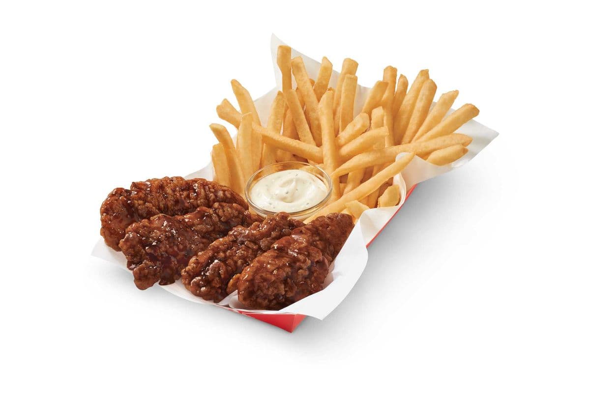 LIMITED TIME! Korean BBQ Glazed Sauced &Tossed Strip Basket with a Drink.