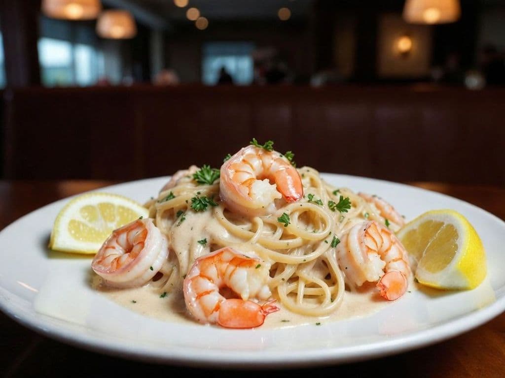 Pâtes avec Crevettes a l'ail et Citron / Garlic- lemon Shrimp pasta