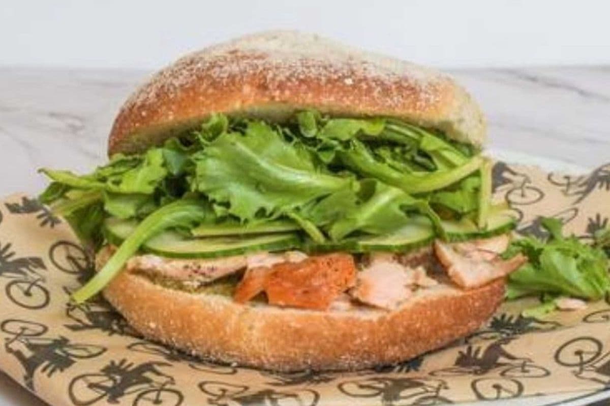 Salmon Pesto-Aioli Sandwich