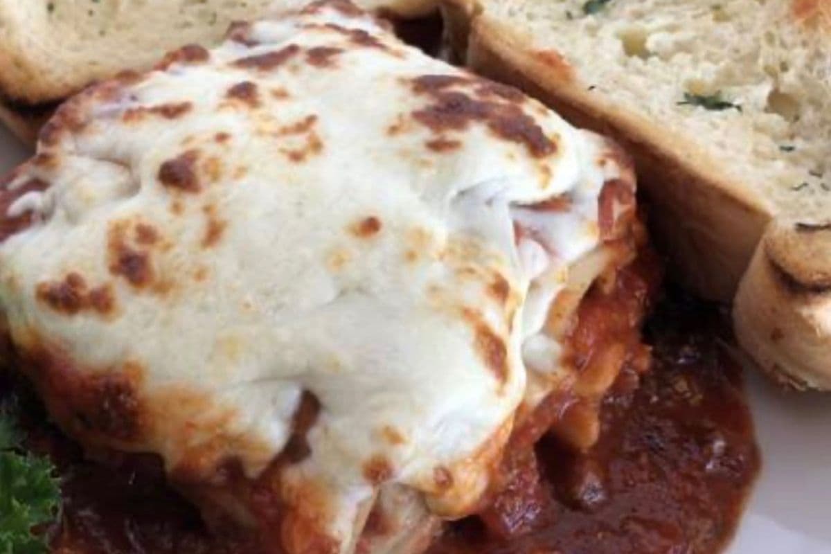 Homemade Lasagna with Garlic Bread for Two