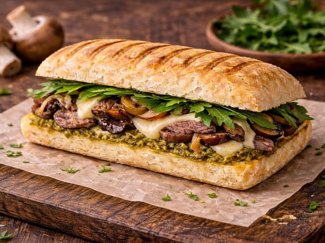 Vegan Steak & Mushroom Panini
