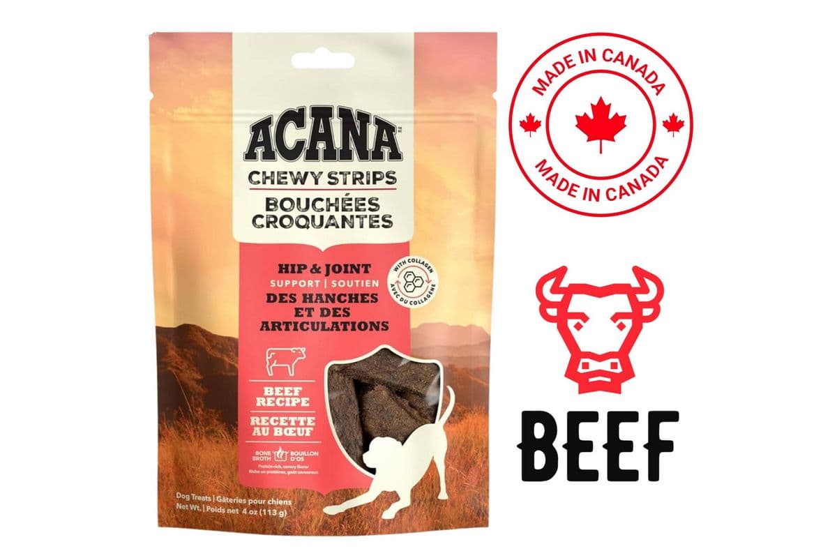 Acana - Chewy Strips Hip & Joints Support Beef Dog Treats (113 g)
