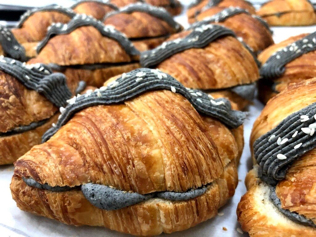 Promo -  Coffee & Croissant (Black Sesame) / Black Sesame Croissant & Viet Iced Coffee