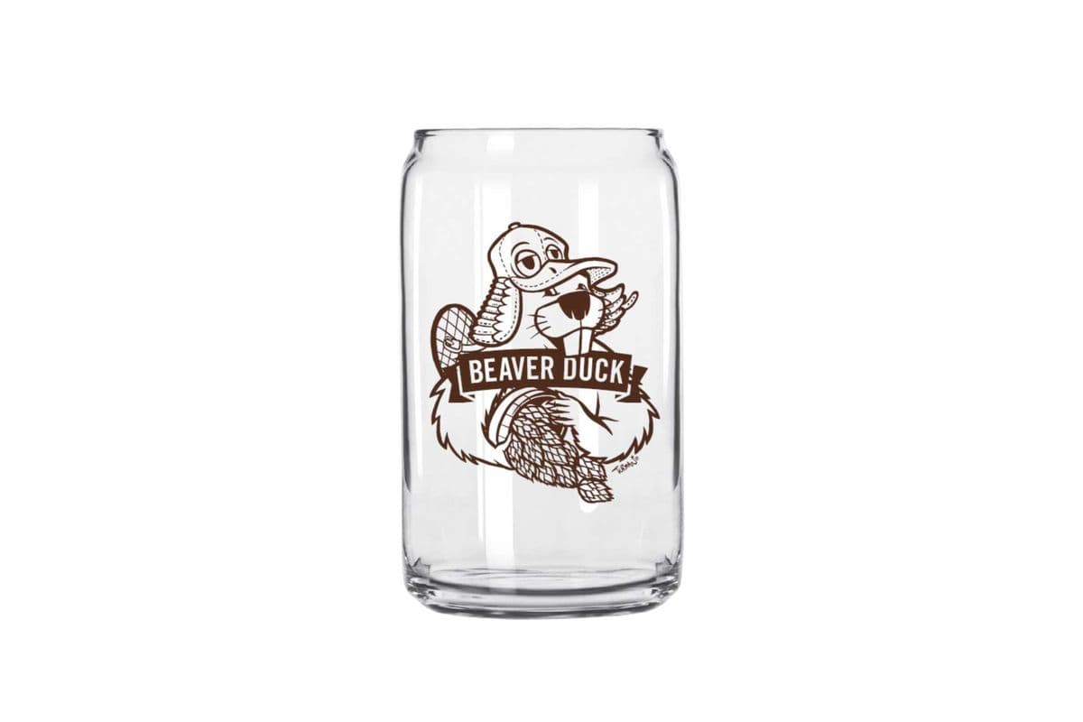 Beaver Duck Beer Can Bar Glass (16 oz)