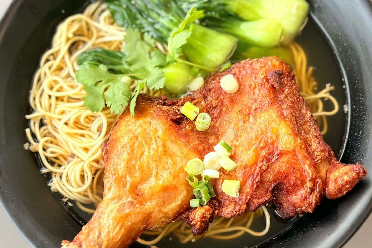 Fried Chicken Egg Noodle Soup