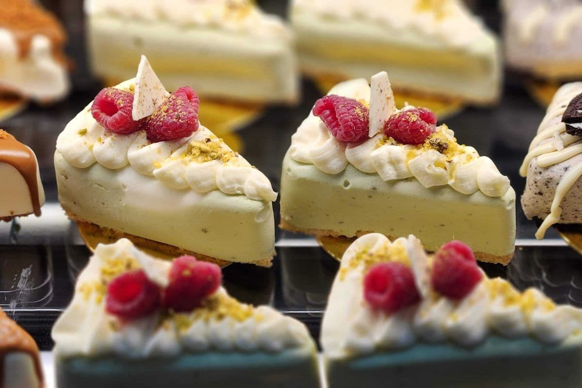 Pistachio & Berries Mousse Slice