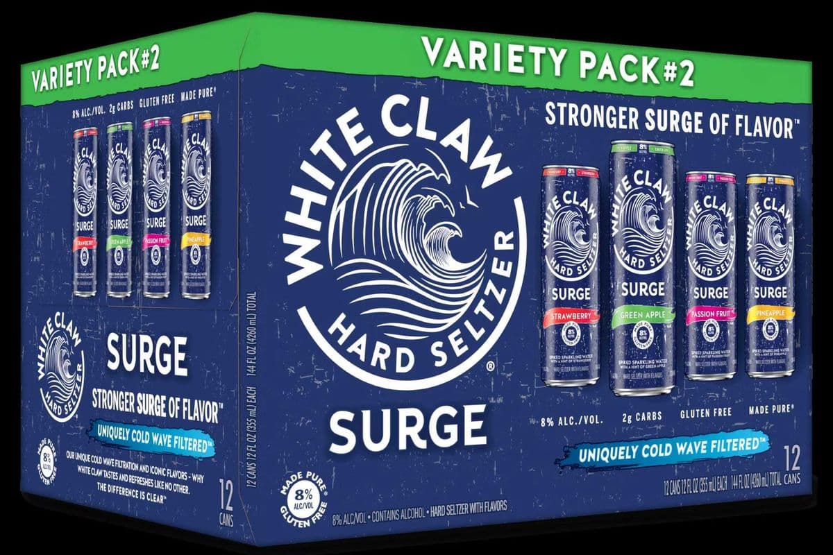 White Claw Sparkling Surge Hard Seltzer Variety pack, Assorted (12 x 355 ml) 12 ct • 355 ml • 7% ABV (1 x 355 ml)