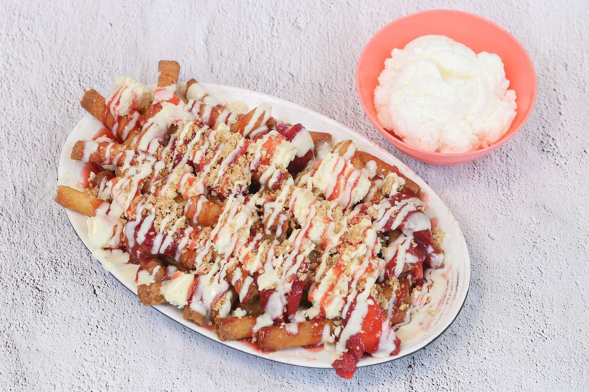 Strawberry Cheesecake Funnel Fries