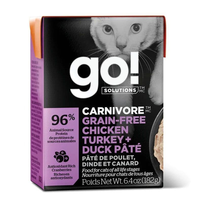 Petcurean Go! Solutions Carnivore Grain-Free Chicken Turkey + Duck Pate 182 g