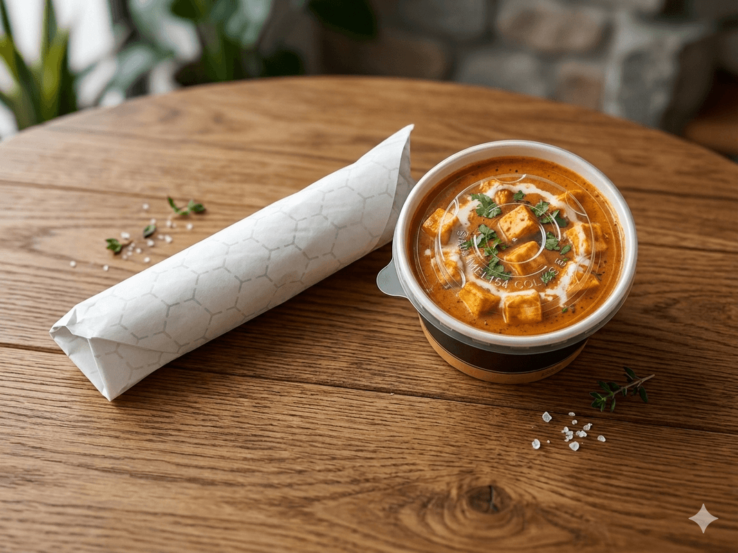 Tiffin- 1 Curry(8oz) & 4 roti