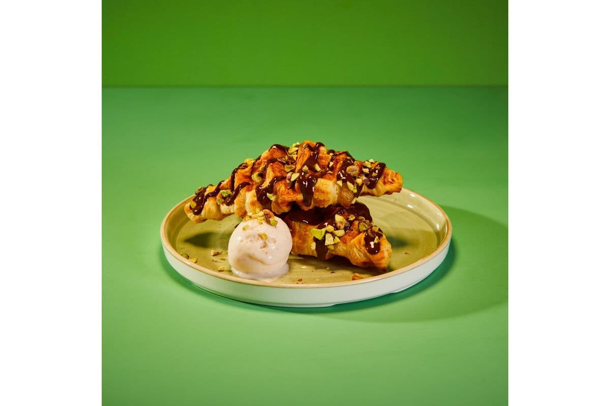 Dark Choc and Pistachio Croffle