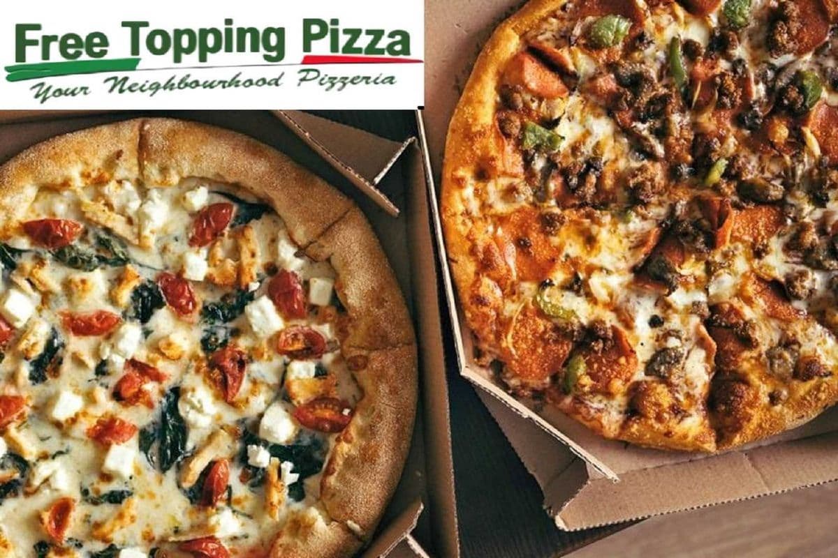 2 XL Pizza UNLIMITED Toppings Deal + 4 Dip Sauces