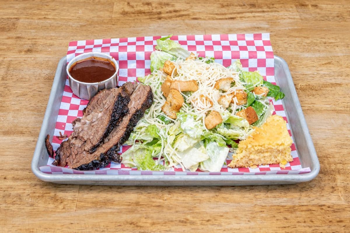 Smoked Brisket and Caesar Salad