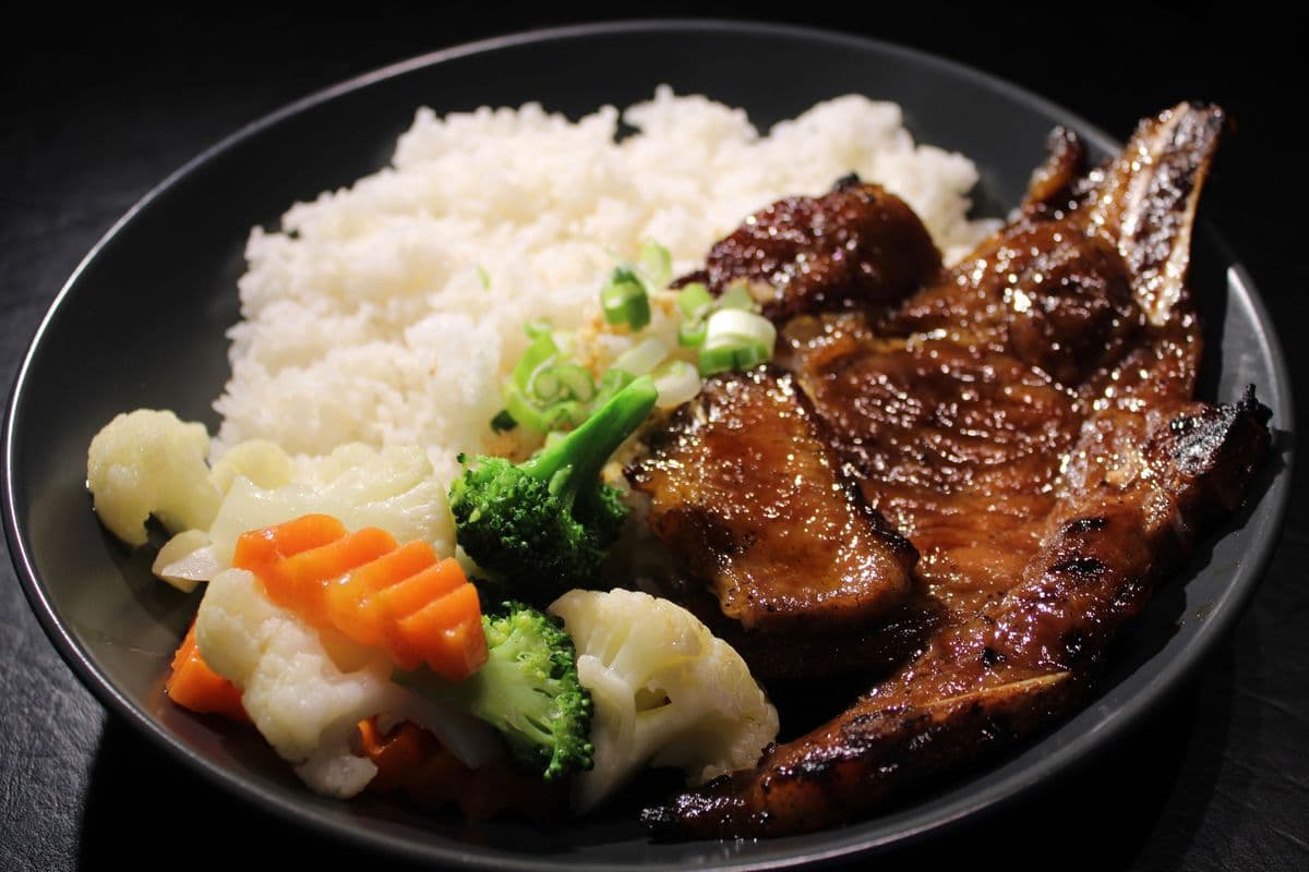 BBQ Porkchop Rice and Mix Veg