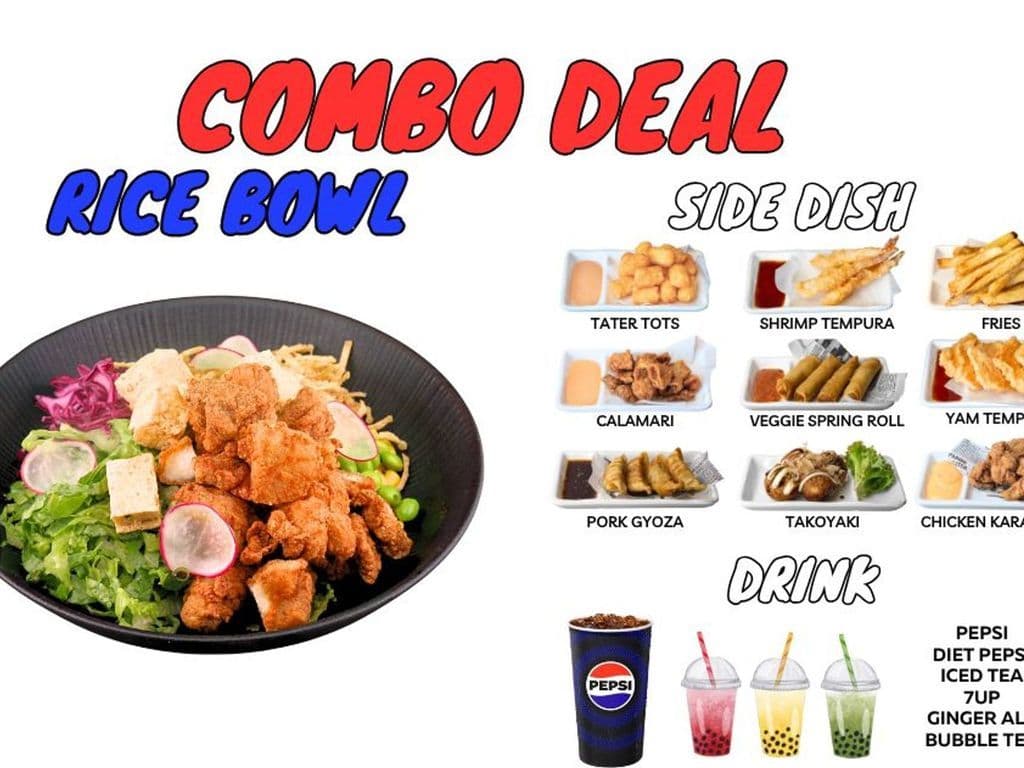 Chicken Karaage Rice Bowl Combo