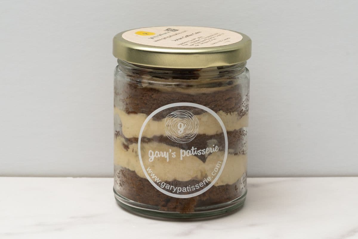 Coffee Durian Cake in the Jar