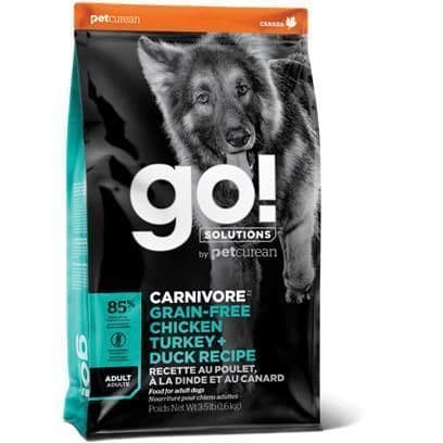 Petcurean Go! Solutions Carnivore Grain Free Chicken, Turkey Duck Dog