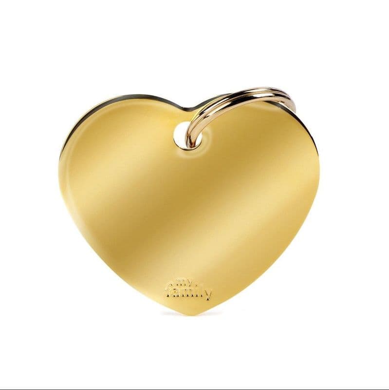 MyFamily Golden Heart Brass Engraved Tag