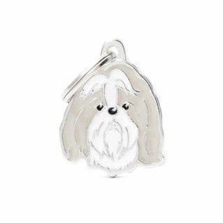 MyFamily Grey Shih Tzu Engraved Tag