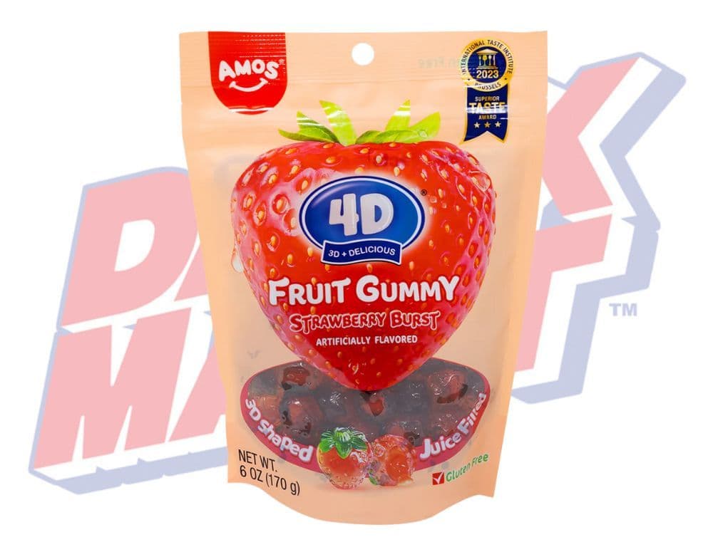 Amos 4D Fruit Gummy Strawberry Burst - 6oz