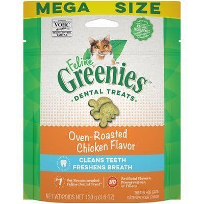 Greenies Feline Oven Roasted Chicken Complete Dental Cat Treat 4.6 oz
