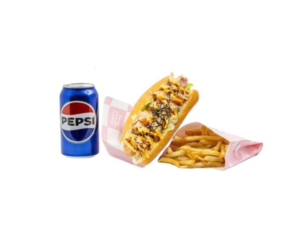 #3-Spicy Teriyaki Chicken Japa Hot Dog Combo