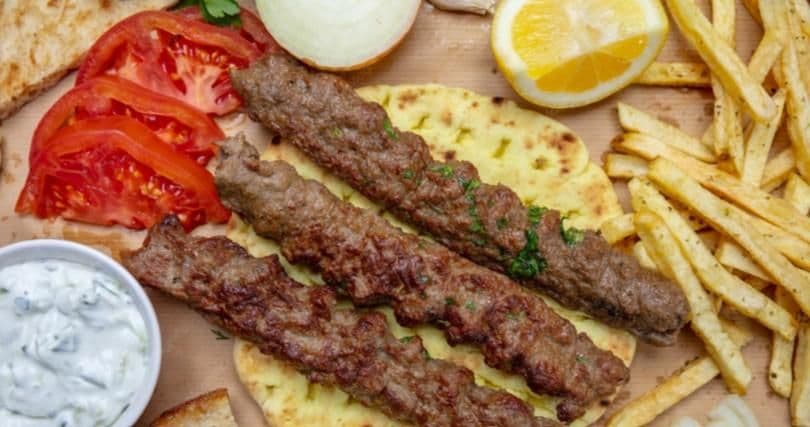 Charcoal Beef Kebab on Pita