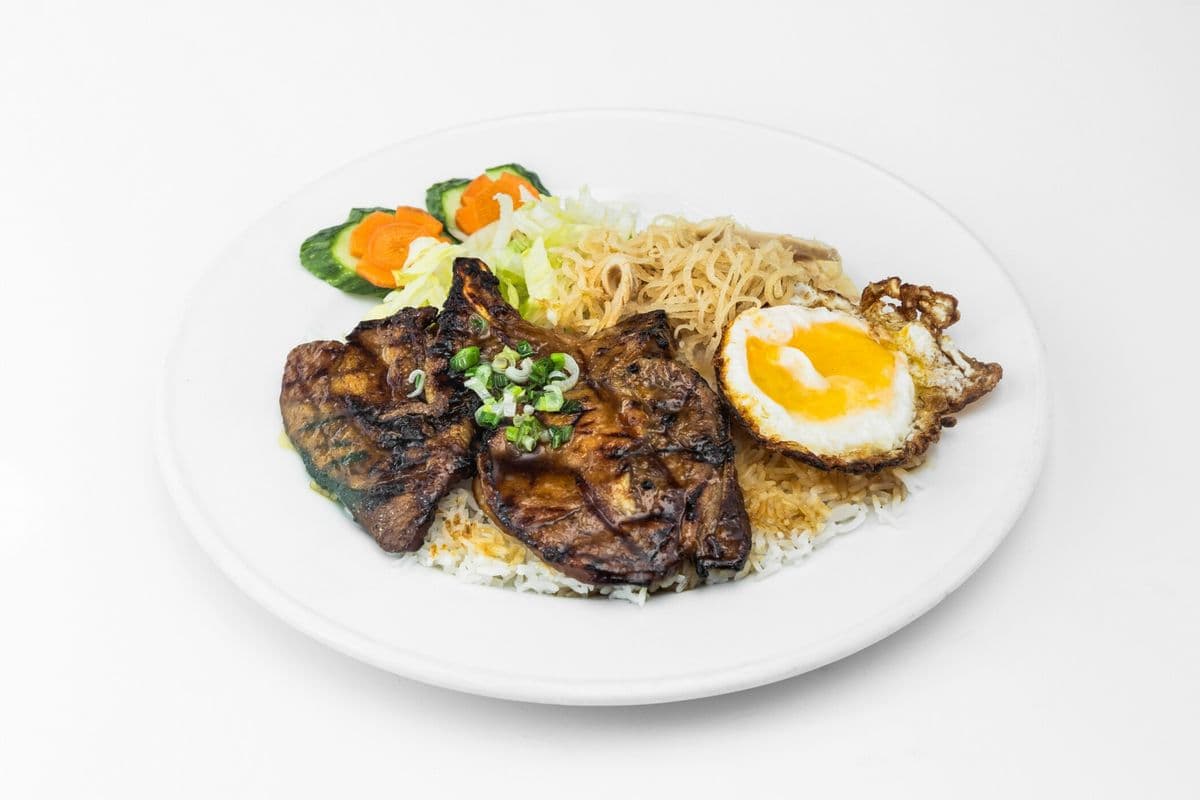 80A. Pork Chops on Steam Rice