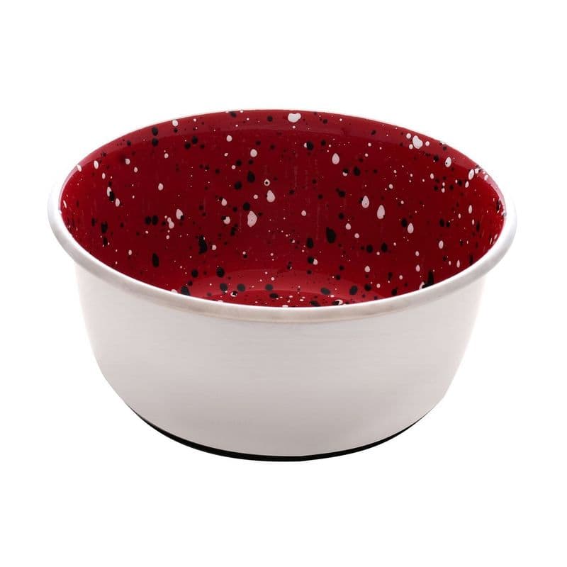 Dogit Stainless Steel Non-Skid Dog Bowl - Red Speckle