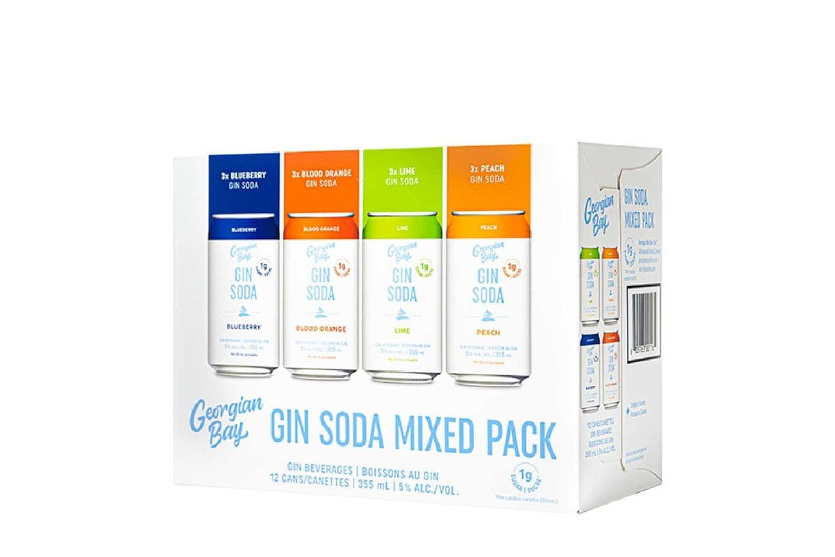 Georgian Bay Gin Soda Mixer Pack (12 x 355mL Cans)