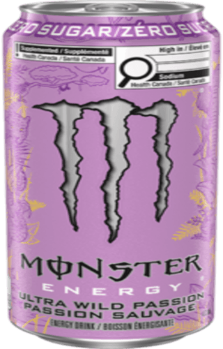 Monster Boisson Énergisante Passion Sauvage 473ml/ Monster Energy Drink Ultra Wild Passion473ml